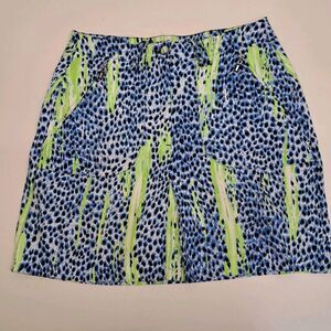 DKNY Women's Golf Skort Blue & Green Animal Print SIZE 4